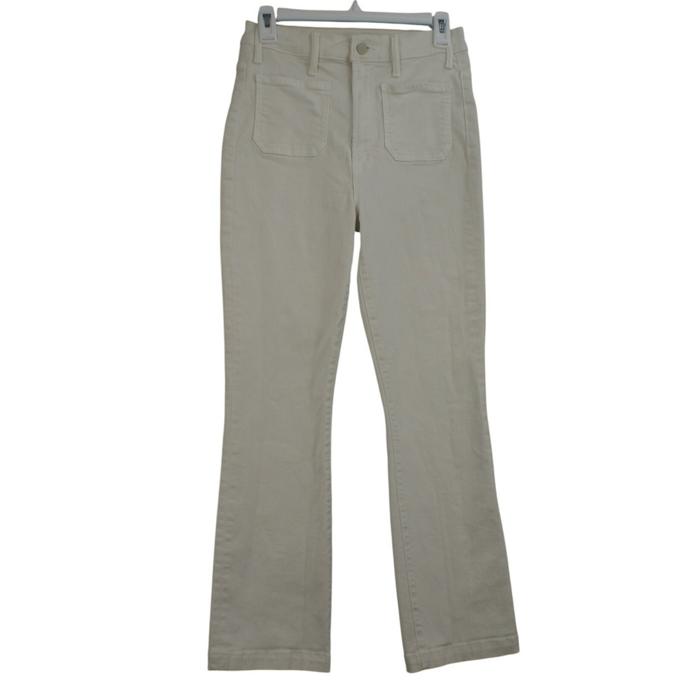 MOTHER The Hustler Patch Pocket Flood Jeans Cream Puffs Off White 28 10097-753